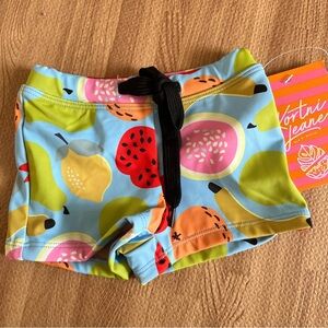 Kortni Jeane Fruit Salad Euro Shorts Mini Men Baby Swimsuit Shorts 6 month Blue